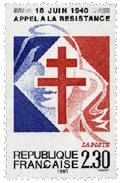 French stamp 2.30 Francs, 1990