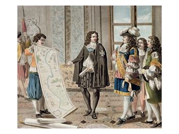 Jean Baptiste Colbert Presents the Map of the Canal Du Languedoc to Louis XIV