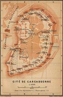 1914 Map of Carcassonne. Click here for a larger image in a new window