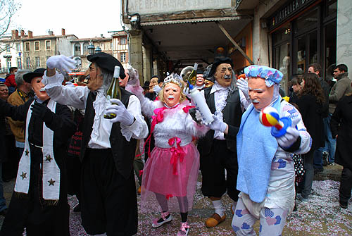 Limoux Fecos, Pont Vieux, 21st March 2010 Carnival, Nuit de la Blanquette