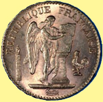 1898 French Gold Coin featuring a cockeral.