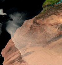 satelite photograph of a Sirocco leaving Africa
