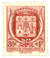 French 80 centime stamp, 1941, showing the coat of armes of the city of Toulouse