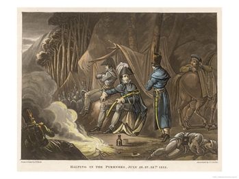 Wellington Crosses the Pyrenees from Spain into France: in His Camp at Night