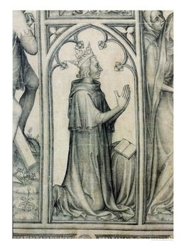 The Parement of Narbonne, Detail of Charles V Praying, circa 1375