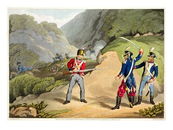 A British Soldier Taking Two French Officers at the Battle of the Pyrenees